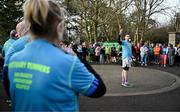 15 February 2025; Sanctuary Runners CEO and former Dublin footballer Michael Darragh MacAuley speaking before taking part in the Tralee Parkrun. Sanctuary Runners is a solidarity-through-sport movement which uses running, jogging and walking to bring together asylum seekers, refugees, migrants and all Irish residents and is supporting community integration in Trale, Killarney and Kenmare. For more information, email info@sanctuaryrunners.ie  Photo by Brendan Moran/Sportsfile