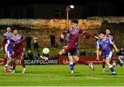 14 February 2025; Barry Coffey of Cobh Ramblers has a shot on goal during the SSE Airtricity Men's First Division match between Treaty United and Cobh Ramblers at Markets Field in Limerick. Photo by Michael P Ryan/Sportsfile