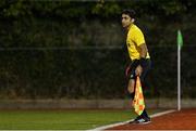 14 February 2025; Assistant referee Paul Braganza during the SSE Airtricity Men's First Division match between Kerry FC and Finn Harps at Mounthawk Park in Tralee, Kerry. Photo by Brendan Moran/Sportsfile