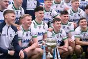 15 February 2025; UL captain Colin Coughlan with the cup after his side's victory in the Electric Ireland Higher Education GAA Fitzgibbon Cup final match between DCU Dóchas Éireann and University of Limerick at the GAA Connacht Centre of Excellence in Bekan, Mayo. Photo by Piaras Ó Mídheach/Sportsfile