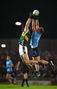 15 February 2025; Diarmuid O'Connor of Kerry and Ciarán Kilkenny of Dublin contest a high ball during the Allianz Football League Division 1 match between Kerry and Dublin at Austin Stack Park in Tralee, Kerry. Photo by Brendan Moran/Sportsfile