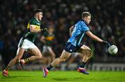 15 February 2025; Cian Murphy of Dublin in action against Seán O'Shea of Kerry during the Allianz Football League Division 1 match between Kerry and Dublin at Austin Stack Park in Tralee, Kerry. Photo by Brendan Moran/Sportsfile