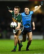 15 February 2025; Dylan Casey of Kerry in action against Sean Lowry of Dublin during the Allianz Football League Division 1 match between Kerry and Dublin at Austin Stack Park in Tralee, Kerry. Photo by Brendan Moran/Sportsfile