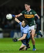 15 February 2025; Joe O'Connor of Kerry dispossesses Sean Lowry of Dublin during the Allianz Football League Division 1 match between Kerry and Dublin at Austin Stack Park in Tralee, Kerry. Photo by Brendan Moran/Sportsfile