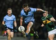 15 February 2025; Greg McEneaney of Dublin in action against Seán O'Shea of Kerry during the Allianz Football League Division 1 match between Kerry and Dublin at Austin Stack Park in Tralee, Kerry. Photo by Brendan Moran/Sportsfile