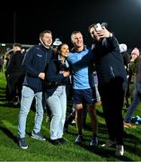 15 February 2025; Ciarán Kilkenny of Dublin takes a selfie with supporters after the Allianz Football League Division 1 match between Kerry and Dublin at Austin Stack Park in Tralee, Kerry. Photo by Brendan Moran/Sportsfile