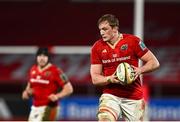 15 February 2025; Gavin Coombes of Munster during the United Rugby Championship match between Munster and Scarlets at Thomond Park in Limerick. Photo by Seb Daly/Sportsfile