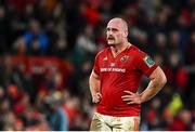 15 February 2025; Oli Jager of Munster during the United Rugby Championship match between Munster and Scarlets at Thomond Park in Limerick. Photo by Seb Daly/Sportsfile