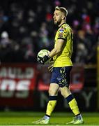 14 February 2025; Shelbourne goalkeeper Conor Kearns during the SSE Airtricity Men's Premier Division match between Shelbourne and Derry City at Tolka Park in Dublin. Photo by Sam Barnes/Sportsfile