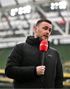 16 February 2025; Virgin Media Sport presenter Keith Treacy before the SSE Airtricity Men's Premier Division match between Bohemians and Shamrock Rovers at the Aviva Stadium in Dublin. Photo by Sam Barnes/Sportsfile