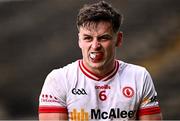 16 February 2025; Michael McKernan of Tyrone leaves the pitch after he was sent off, for a second yellow card, during the Allianz Football League Division 1 match between Mayo and Tyrone at Hastings Insurance MacHale Park in Castlebar, Mayo. Photo by Piaras Ó Mídheach/Sportsfile