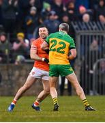 16 February 2025; Michael Murphy of Donegal and Aidan Forker of Armagh tussle during the Allianz Football League Division 1 match between Donegal and Armagh at MacCumhaill Park in Ballybofey, Donegal. Photo by Ramsey Cardy/Sportsfile