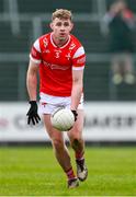 16 February 2025; Peter Lynch of Louth during the Allianz Football League Division 2 match between Cavan and Louth at Kingspan Breffni Park in Cavan. Photo by Ray McManus/Sportsfile