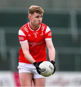 16 February 2025; Peter Lynch of Louth during the Allianz Football League Division 2 match between Cavan and Louth at Kingspan Breffni Park in Cavan. Photo by Ray McManus/Sportsfile