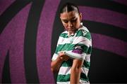 15 February 2025; Maria Reynolds during a Shamrock Rovers squad portraits session at Tallaght Stadium in Dublin. Photo by Stephen McCarthy/Sportsfile