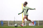 18 February 2025; Leanne Kiernan during a Republic of Ireland women's training session at the FAI National Training Centre in Abbotstown, Dublin. Photo by Stephen McCarthy/Sportsfile