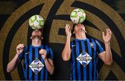 17 February 2025; Brian Torre, left, and German Fuentes Rodriguez during an Athlone Town squad portraits session at Athlone Town Stadium in Lissywollen, Westmeath. Photo by Piaras Ó Mídheach/Sportsfile