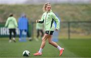 18 February 2025; Leanne Kiernan during a Republic of Ireland women's training session at the FAI National Training Centre in Abbotstown, Dublin. Photo by Stephen McCarthy/Sportsfile