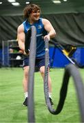 18 February 2025; Alex Usanov during a Leinster Rugby gym session DKIT Sport in Dundalk, Louth. Photo by Ramsey Cardy/Sportsfile