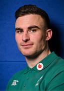 18 February 2025; Shane Daly poses for a portrait after an Ireland A Rugby team media conference at the IRFU High Performance Centre in Dublin. Photo by Brendan Moran/Sportsfile