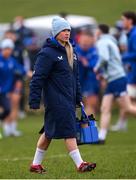 18 February 2025; Athletic performance intern Molly Sullivan during a Leinster Rugby open training session at Dundalk Rugby Club in Dundalk, Louth. Photo by Ramsey Cardy/Sportsfile
