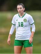 19 February 2025; Melissa O'Kane of Republic of Ireland Women's Development Team during a match between Repubic of Ireland Women's Development Team and Republic of Ireland Women's U19's at the FAI National Training Centre in Abbotstown, Dublin. Photo by Stephen McCarthy/Sportsfile