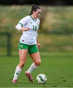 19 February 2025; Melissa O'Kane of Republic of Ireland Women's Development Team during a match between Repubic of Ireland Women's Development Team and Republic of Ireland Women's U19's at the FAI National Training Centre in Abbotstown, Dublin. Photo by Stephen McCarthy/Sportsfile
