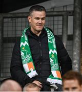 20 February 2025; Former Leinster and Ireland rugby international Jonathan Sexton in attendance during the UEFA Conference League knockout phase play-off second leg match between Shamrock Rovers and Molde at Tallaght Stadium in Dublin. Photo by Stephen McCarthy/Sportsfile