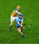 22 February 2025; Conor Burke of Dublin in action against Cillian Kiely of Offaly during the Allianz Hurling League Division 1B match between Dublin and Offaly at Croke Park in Dublin. Photo by Daire Brennan/Sportsfile