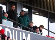 23 February 2025; Ireland coaches, from left, IRFU performance director David Humphreys, head coach Andy Farrell, assistant coach Andrew Goodman, interim head coach Simon Easterby and national scrum coach John Fogarty during the representative fixture rugby union match between England A and Ireland A at Ashton Gate in Bristol, England. Photo by Harry Murphy/Sportsfile