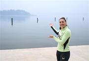 24 February 2025; Republic of Ireland's Lucy Quinn relaxes near their team hotel, in Portoroz, ahead of their UEFA Women's Nations League League B match against Slovenia on Tuesday. Photo by Stephen McCarthy/Sportsfile