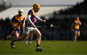 23 February 2025; Damien Reck of Wexford during the Allianz Hurling League Division 1A match between Clare and Wexford at Cusack Park in Ennis, Clare. Photo by Brendan Moran/Sportsfile