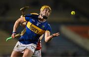 22 February 2025; Ronan Maher of Tipperary in action against Shane Barrett of Cork during the Allianz Hurling League Division 1A match between Tipperary and Cork at FBD Semple Stadium in Thurles, Tipperary. Photo by Brendan Moran/Sportsfile