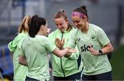 24 February 2025; Caitlin Hayes, right, and Lucy Quinn during a Republic of Ireland women's training session at Bonifika Stadium in Koper, Slovenia. Photo by Stephen McCarthy/Sportsfile