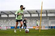 24 February 2025; Marissa Sheva during a Republic of Ireland women's training session at Bonifika Stadium in Koper, Slovenia. Photo by Stephen McCarthy/Sportsfile