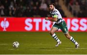 20 February 2025; Roberto Lopes of Shamrock Rovers during the UEFA Conference League knockout phase play-off second leg match between Shamrock Rovers and Molde at Tallaght Stadium in Dublin. Photo by David Fitzgerald/Sportsfile Photo by David Fitzgerald/Sportsfile