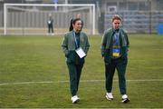 25 February 2025; Marissa Sheva, left, and Aoife Mannion of Republic of Ireland before the UEFA Women's Nations League B match between Slovenia and Republic of Ireland at Bonifika Stadium in Koper, Slovenia. Photo by Stephen McCarthy/Sportsfile