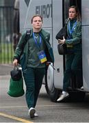 25 February 2025; Emily Murphy, left, and Heather Payne of Republic of Ireland before the UEFA Women's Nations League B match between Slovenia and Republic of Ireland at Bonifika Stadium in Koper, Slovenia. Photo by Stephen McCarthy/Sportsfile