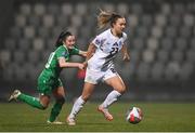 25 February 2025; Maja Sternad of Slovenia in action against Marissa Sheva of Republic of Ireland during the UEFA Women's Nations League B match between Slovenia and Republic of Ireland at Bonifika Stadium in Koper, Slovenia. Photo by Stephen McCarthy/Sportsfile