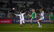 25 February 2025; Denise O’Sullivan of Republic of Ireland in action against Kaja Korošec of Slovenia during the UEFA Women's Nations League B match between Slovenia and Republic of Ireland at Bonifika Stadium in Koper, Slovenia. Photo by Stephen McCarthy/Sportsfile