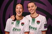 25 February 2025; Aoibhin Donnelly, left, and Eva Mangan during a Cork City squad portraits session at Bishopstown Stadium in Cork. Photo by Brendan Moran/Sportsfile