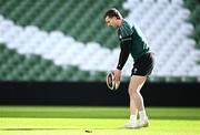 27 February 2025; Mack Hansen during an Ireland Rugby open training session at the Aviva Stadium in Dublin. Photo by Seb Daly/Sportsfile