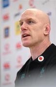 27 February 2025; Forwards coach Paul O'Connell during an Ireland Rugby media conference after an open training session at the Aviva Stadium in Dublin. Photo by Seb Daly/Sportsfile