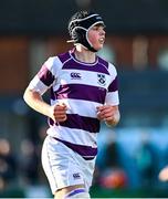 27 February 2025; Lucas Aveling of Clongowes Wood College during the Bank of Ireland Leinster Rugby Boys Schools Junior Cup second round match between Clongowes Wood College and Newbridge College at Energia Park in Dublin. Photo by Shauna Clinton/Sportsfile