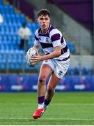 27 February 2025; Tom English of Clongowes Wood College during the Bank of Ireland Leinster Rugby Boys Schools Junior Cup second round match between Clongowes Wood College and Newbridge College at Energia Park in Dublin. Photo by Shauna Clinton/Sportsfile
