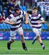 27 February 2025; Senan Walsh of Clongowes Wood College during the Bank of Ireland Leinster Rugby Boys Schools Junior Cup second round match between Clongowes Wood College and Newbridge College at Energia Park in Dublin. Photo by Shauna Clinton/Sportsfile