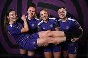 27 February 2025; Lauren Dwyer, Ciara Rossiter, Ellen Molloy and Orlaith Conlon during a Wexford FC squad portraits session at SETU Carlow Campus in Carlow. Photo by David Fitzgerald/Sportsfile