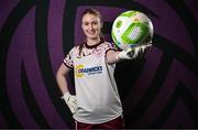 27 February 2025; Goalkeeper Courtney Maguire during a Shelbourne squad portraits session at Tolka Park in Dublin. Photo by Seb Daly/Sportsfile