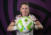 27 February 2025; Goalkeeper Amanda McQuillan during a Shelbourne squad portraits session at Tolka Park in Dublin. Photo by Seb Daly/Sportsfile