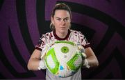 27 February 2025; Goalkeeper Amanda McQuillan during a Shelbourne squad portraits session at Tolka Park in Dublin. Photo by Seb Daly/Sportsfile